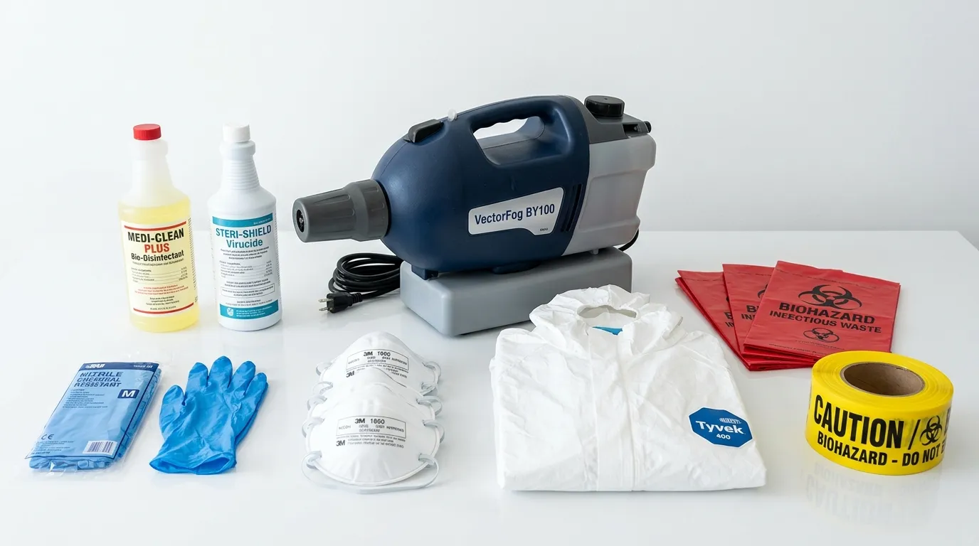 Professional biohazard remediation crew working in White City