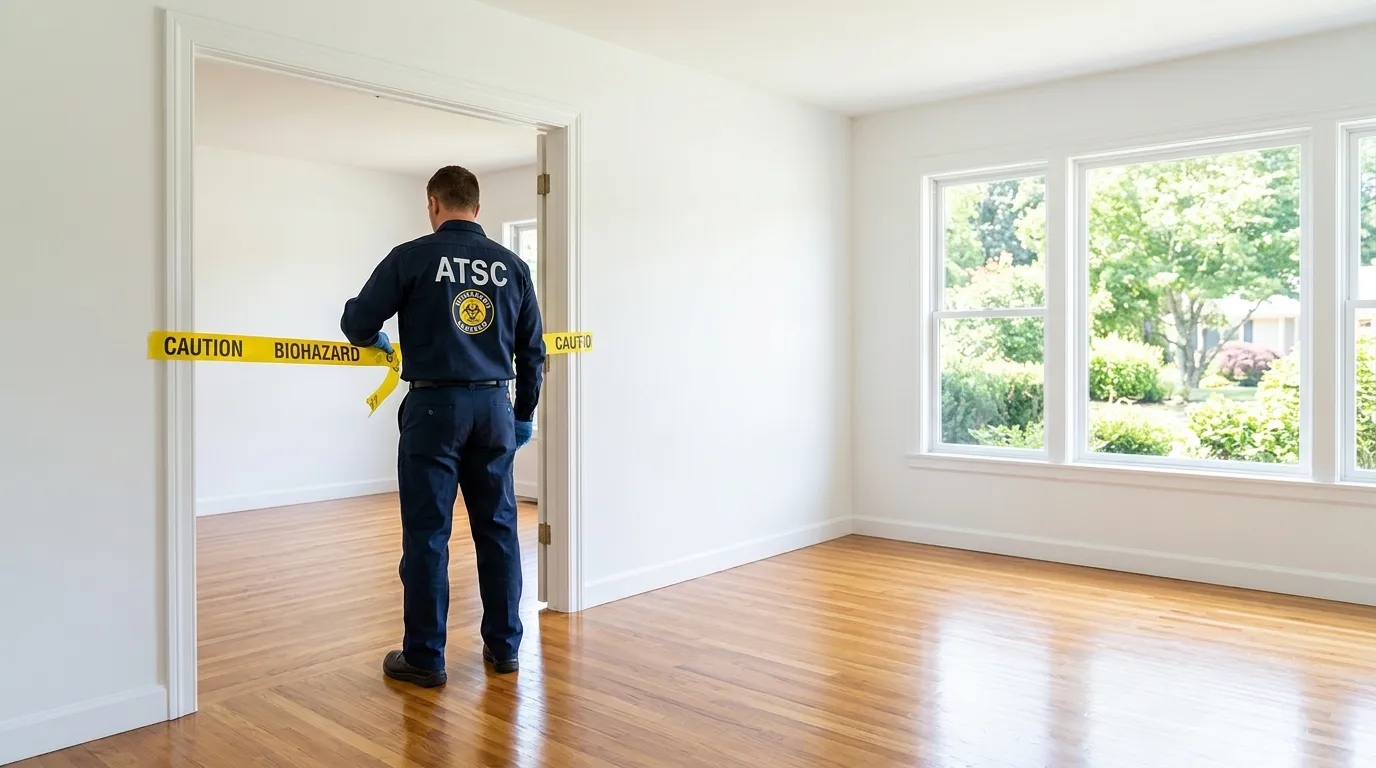 Certified biohazard cleanup crew performing Decomposition Cleanup in White City